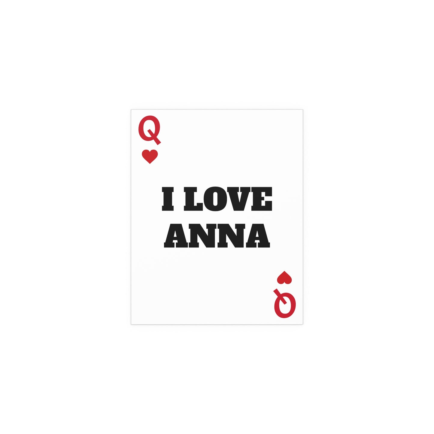 I LOVE ANNA PLAYING CARD POSTER