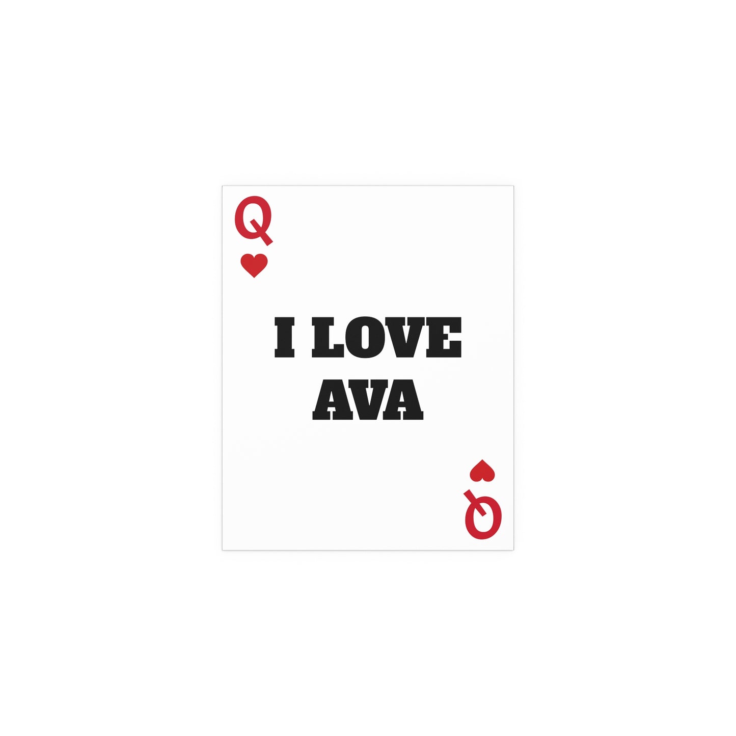 I LOVE AVA PLAYING CARD POSTER