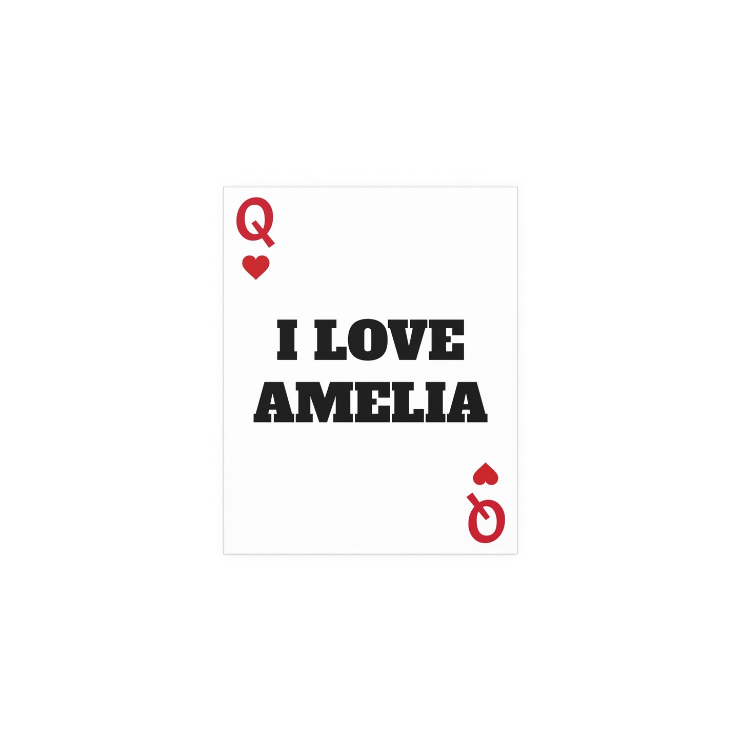 I LOVE AMELIA PLAYING CARD POSTER