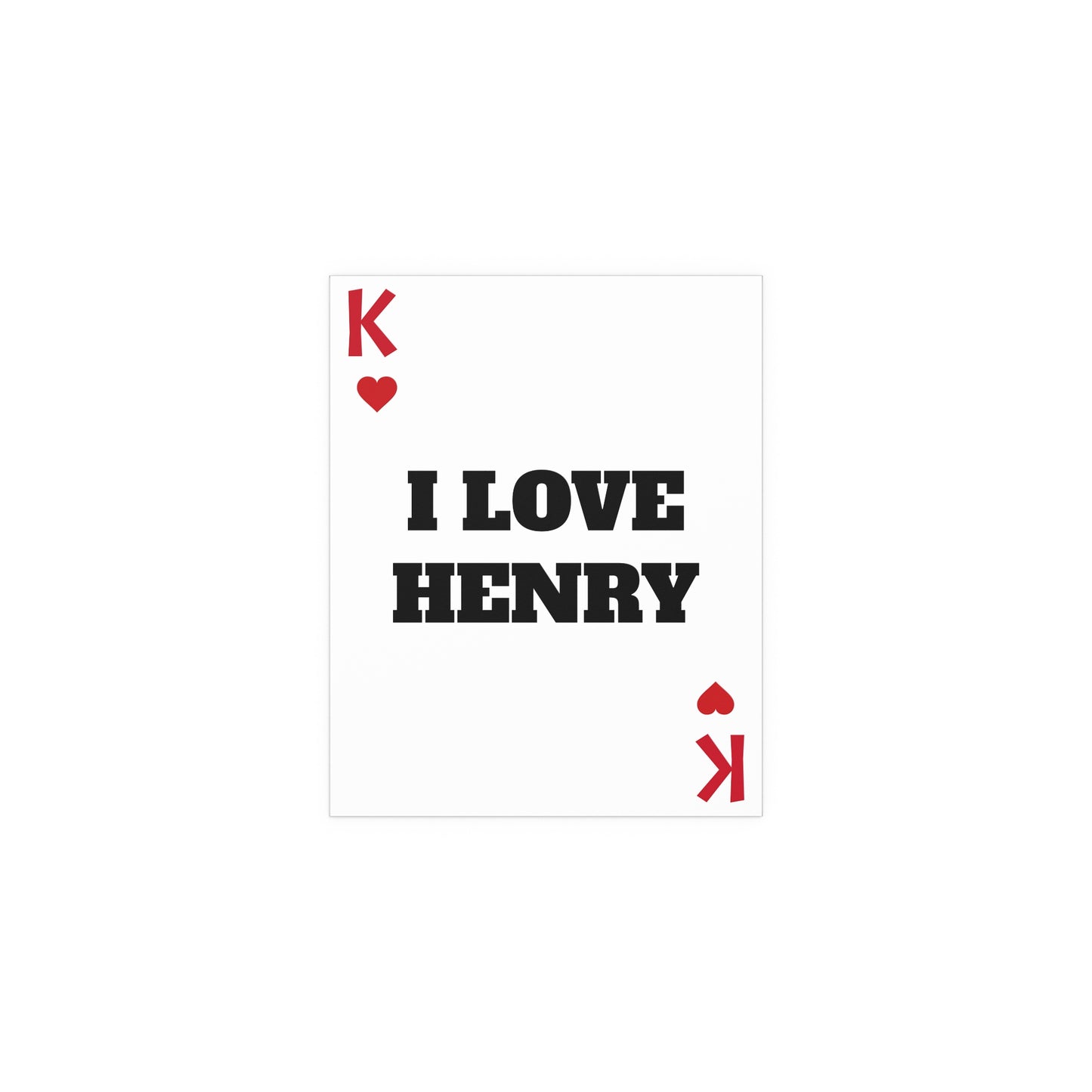 I LOVE HENRY PLAYING CARD POSTER