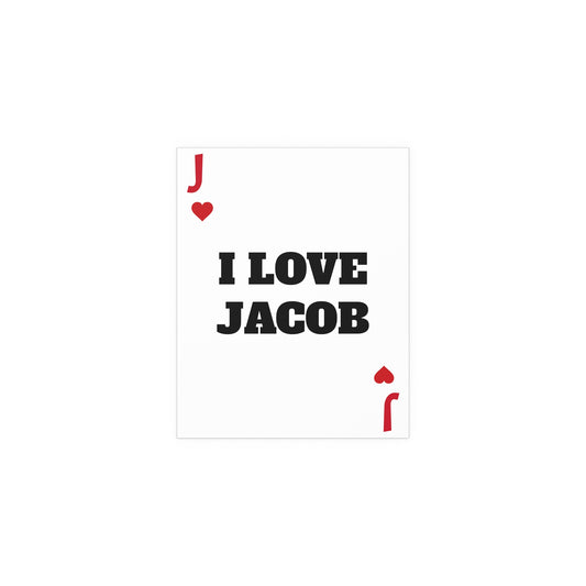 I LOVE JACOB PLAYING CARD POSTER